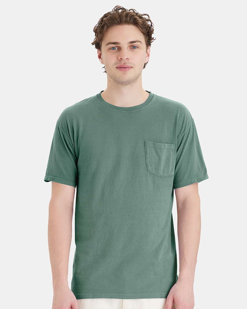 ComfortWash by Hanes GDH150 - Unisex Garment-Dyed Pocket T-Shirt — Cypress Green
