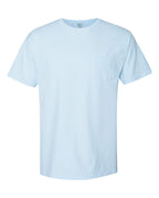 ComfortWash by Hanes GDH150 - Unisex Garment-Dyed Pocket T-Shirt — Soothing Blue (flat)
