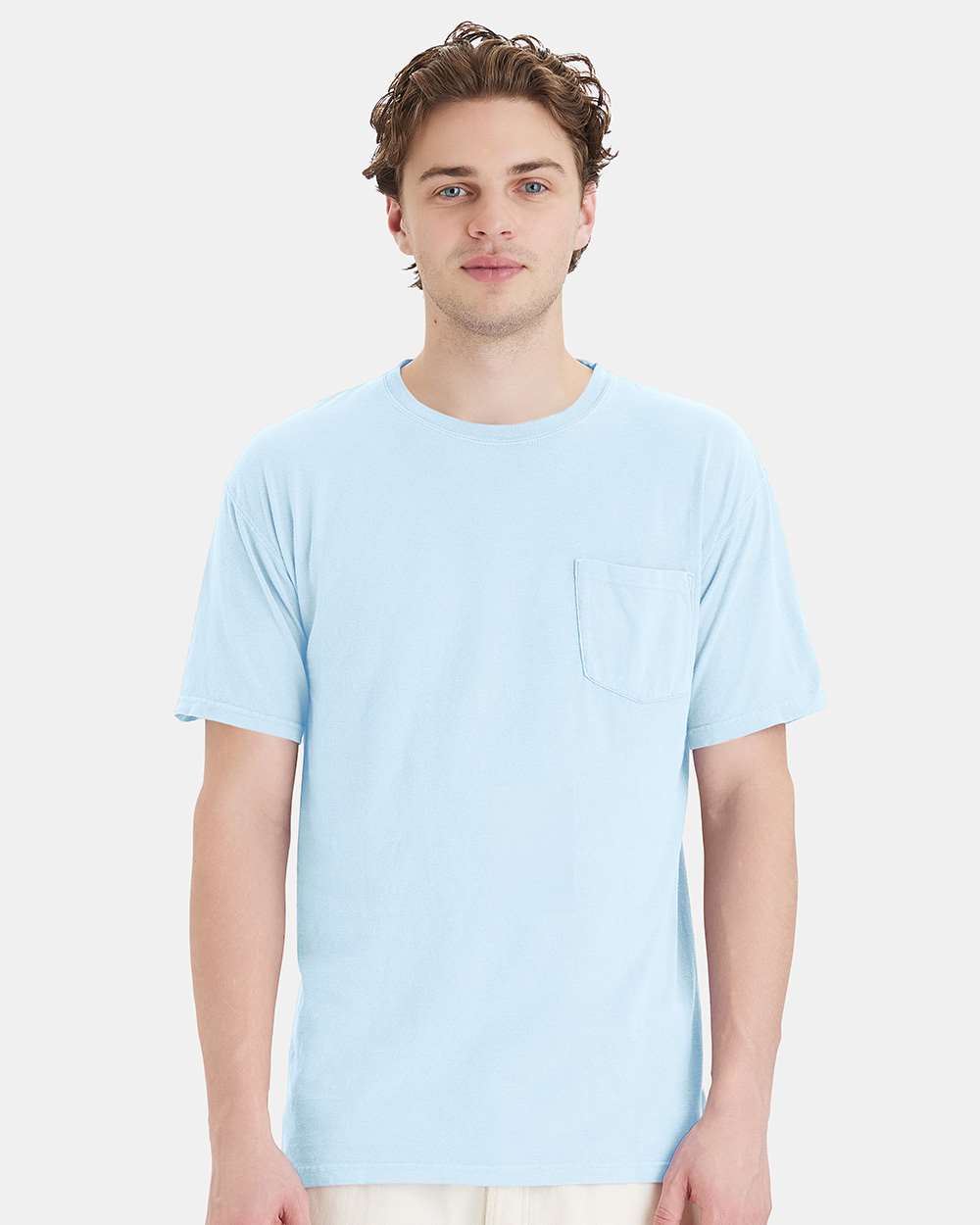 ComfortWash by Hanes GDH150 - Unisex Garment-Dyed Pocket T-Shirt — Soothing Blue