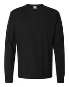 ComfortWash by Hanes GDH200 - Unisex Garment-Dyed Long Sleeve T-Shirt — Black (flat)