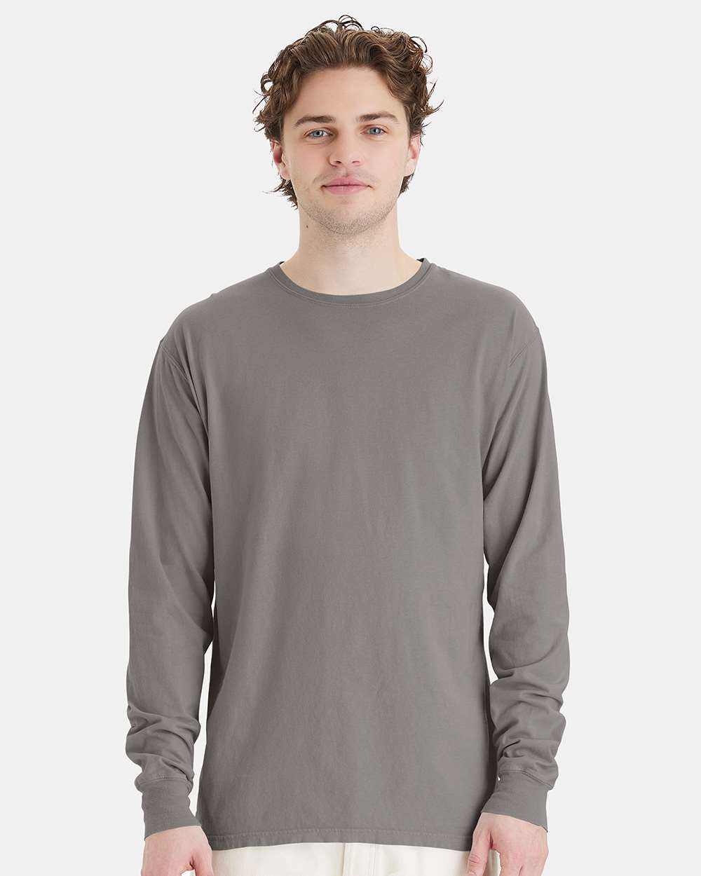 ComfortWash by Hanes GDH200 - Unisex Garment-Dyed Long Sleeve T-Shirt — Concrete Grey