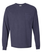 ComfortWash by Hanes GDH250 - Unisex Garment-Dyed Long Sleeve T-Shirt With a Pocket — Anchor Slate (flat)
