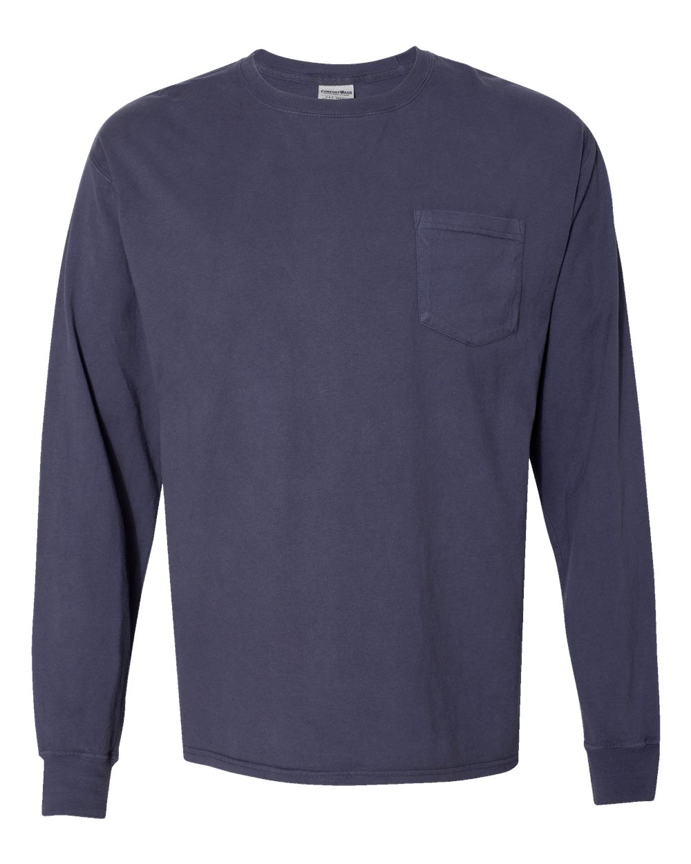 ComfortWash by Hanes GDH250 - Unisex Garment-Dyed Long Sleeve T-Shirt With a Pocket — Anchor Slate (flat)