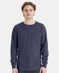 ComfortWash by Hanes GDH250 - Unisex Garment-Dyed Long Sleeve T-Shirt With a Pocket — Anchor Slate