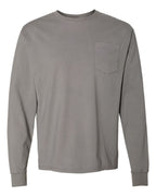 ComfortWash by Hanes GDH250 - Unisex Garment-Dyed Long Sleeve T-Shirt With a Pocket — Concrete Grey (flat)