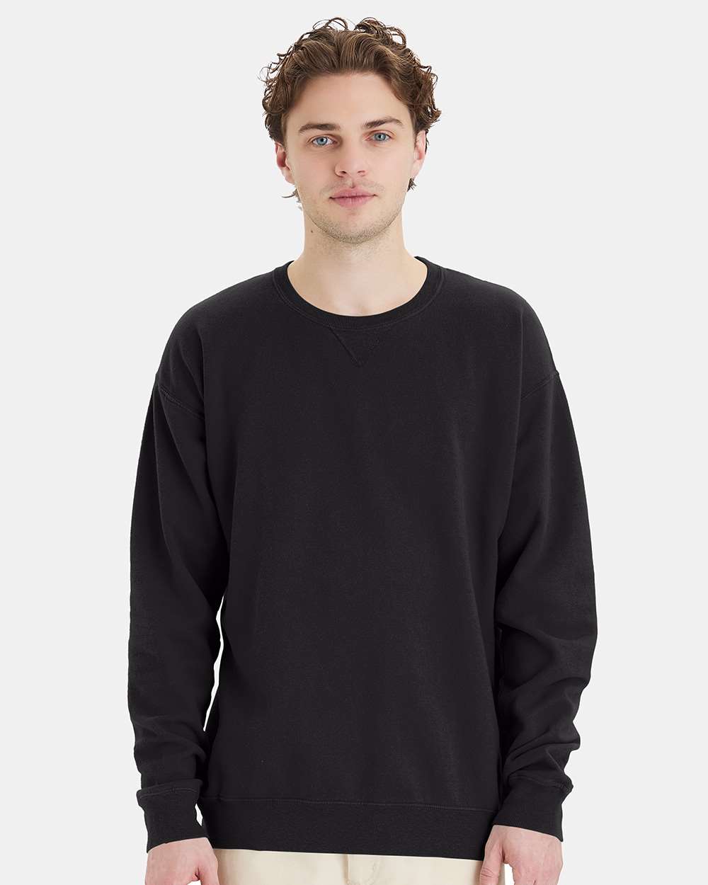 ComfortWash by Hanes GDH400 - Unisex Garment-Dyed Crewneck Sweatshirt — Black