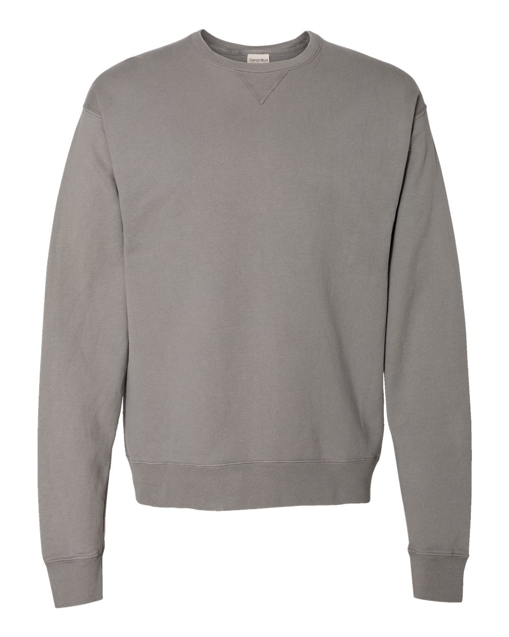 ComfortWash by Hanes GDH400 - Unisex Garment-Dyed Crewneck Sweatshirt — Concrete Grey (flat)