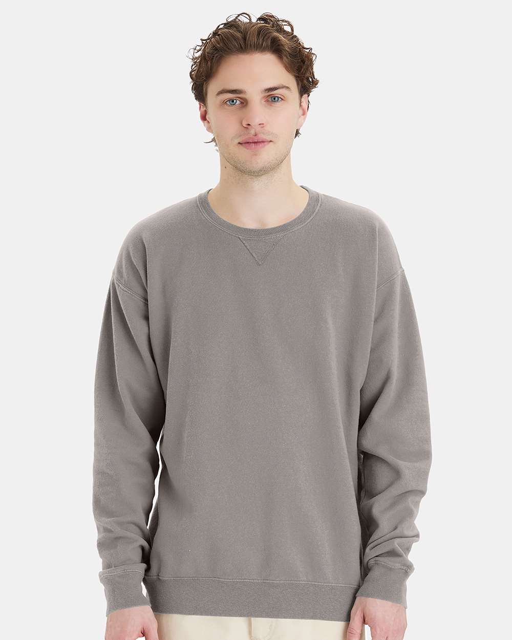 ComfortWash by Hanes GDH400 - Unisex Garment-Dyed Crewneck Sweatshirt — Concrete Grey