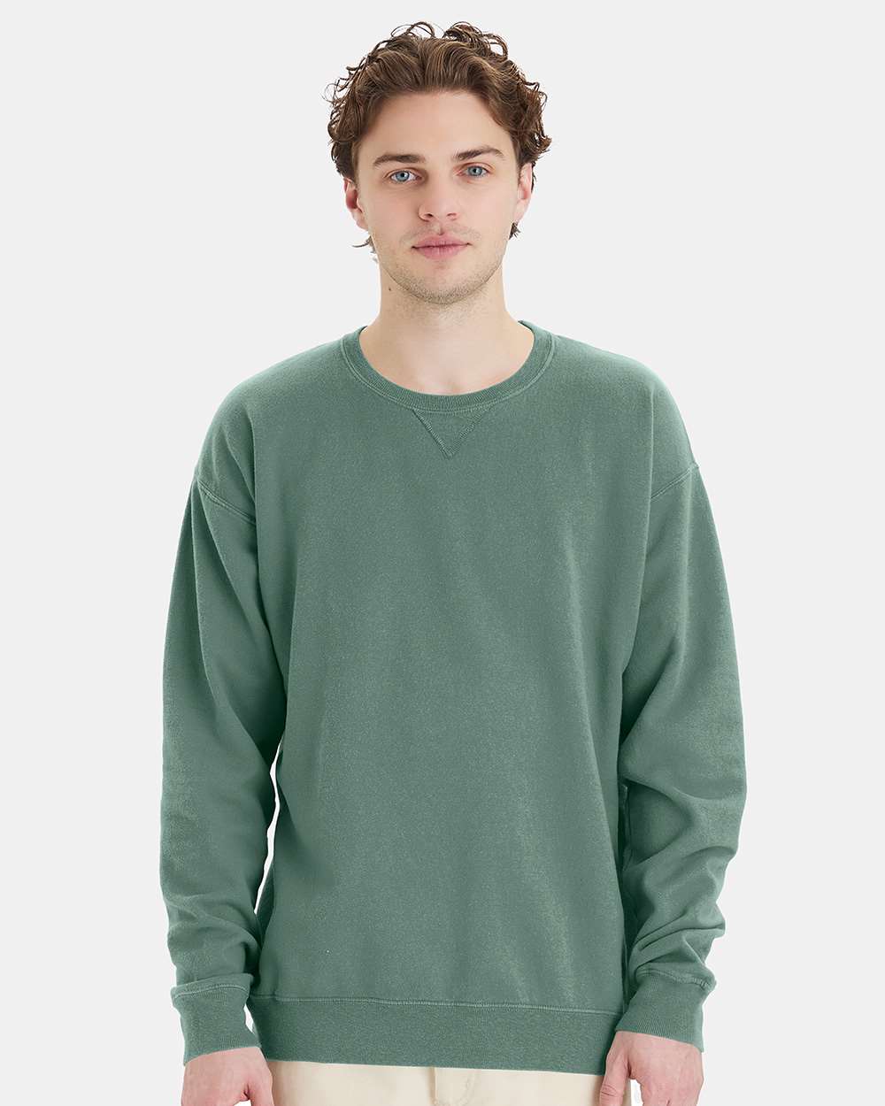 ComfortWash by Hanes GDH400 - Unisex Garment-Dyed Crewneck Sweatshirt — Cypress Green