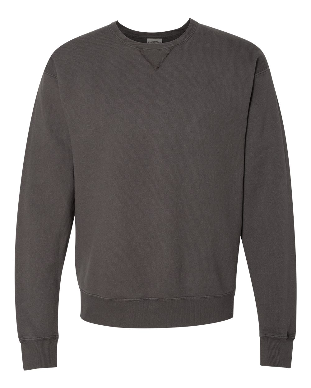 ComfortWash by Hanes GDH400 - Unisex Garment-Dyed Crewneck Sweatshirt — New Railroad Grey (flat)