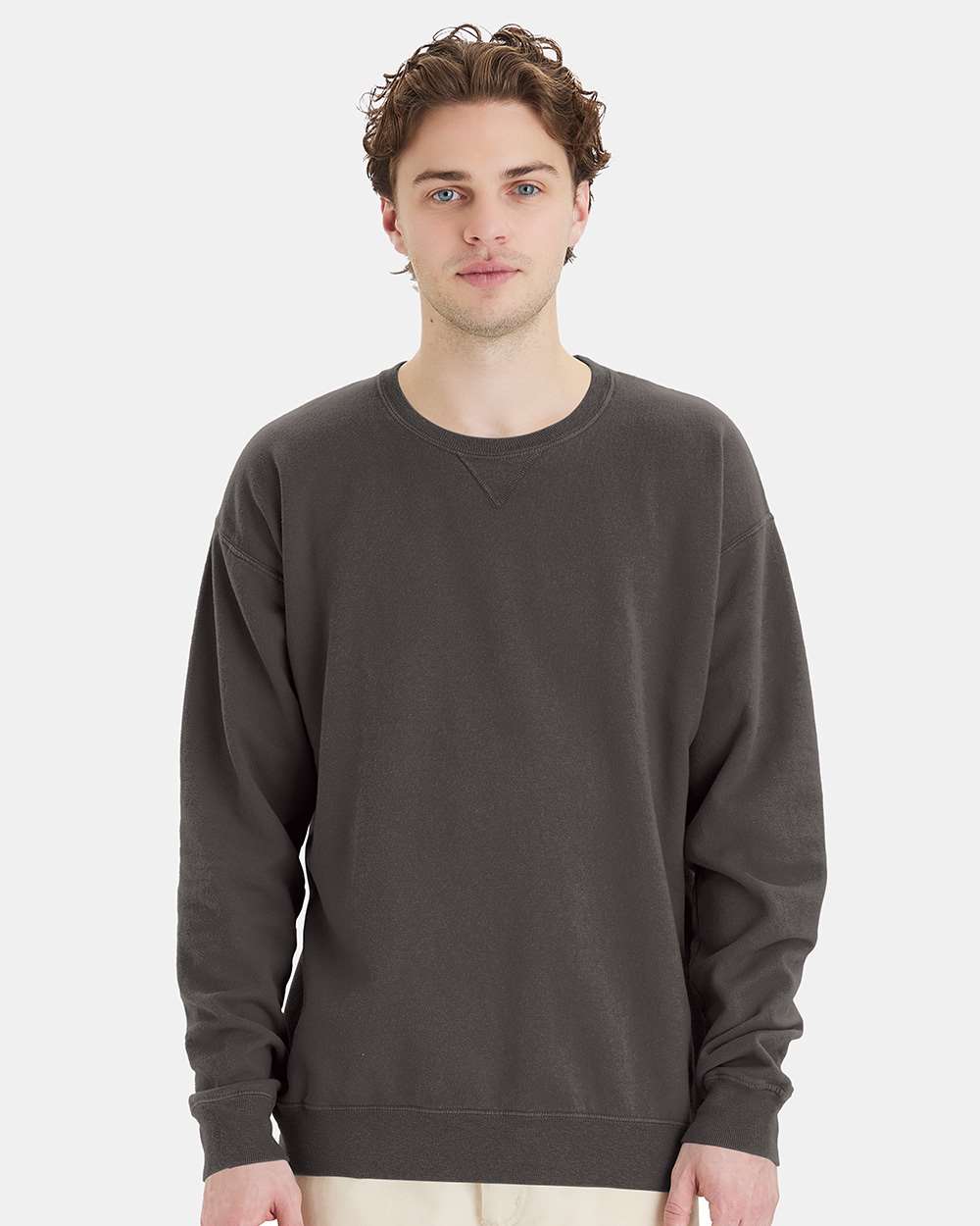 ComfortWash by Hanes GDH400 - Unisex Garment-Dyed Crewneck Sweatshirt — New Railroad Grey
