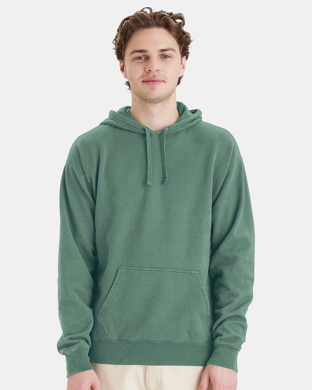 ComfortWash by Hanes GDH450 - Unisex Garment-Dyed Hooded Sweatshirt — Cypress Green