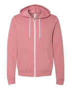 BELLA + CANVAS 3739 - Unisex Sponge Fleece Full-Zip Hoodie Sweatshirt - Mauve
