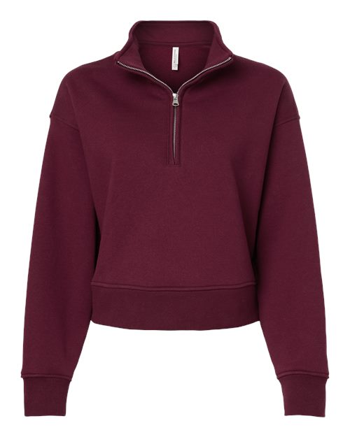 BELLA + CANVAS 4540 - Women's 10 oz. Heavyweight Half-Zip Pullover - Maroon