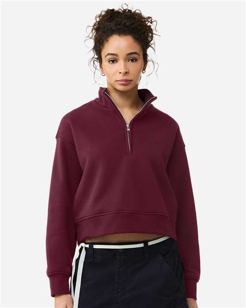 BELLA + CANVAS 4540 - Women's 10 oz. Heavyweight Half-Zip Pullover - Maroon