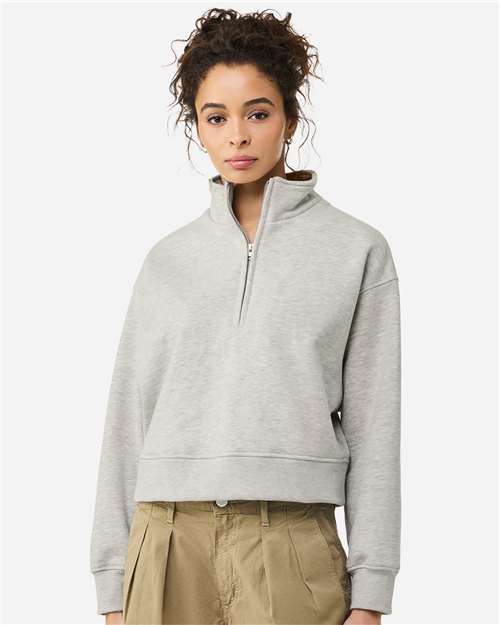 BELLA + CANVAS 4540 - Women's 10 oz. Heavyweight Half-Zip Pullover - Vintage Heather Grey