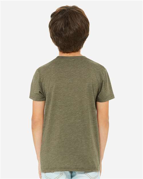 BELLA + CANVAS 3413Y - Youth Triblend Tee - Olive Triblend