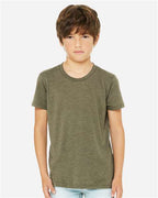 BELLA + CANVAS 3413Y - Youth Triblend Tee - Olive Triblend