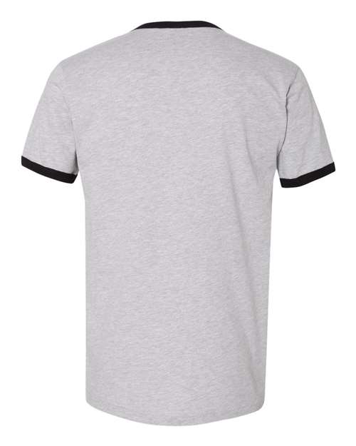 Next Level 3604 - Unisex Cotton Ringer T-Shirt - Heather Grey/ Black