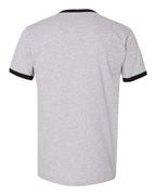 Next Level 3604 - Unisex Cotton Ringer T-Shirt - Heather Grey/ Black