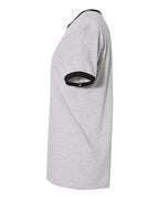 Next Level 3604 - Unisex Cotton Ringer T-Shirt - Heather Grey/ Black