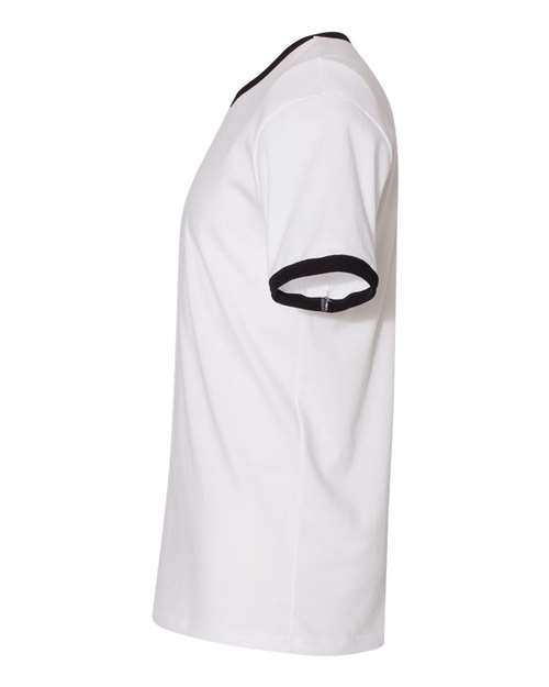 Next Level 3604 - Unisex Cotton Ringer T-Shirt - White/ Black