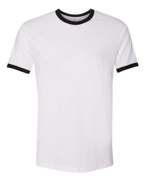 Next Level 3604 - Unisex Cotton Ringer T-Shirt - White/ Black