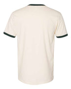 Next Level 3604 - Unisex Cotton Ringer T-Shirt - Natural/ Forest Green
