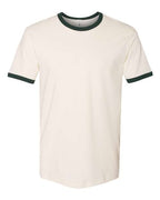 Next Level 3604 - Unisex Cotton Ringer T-Shirt - Natural/ Forest Green