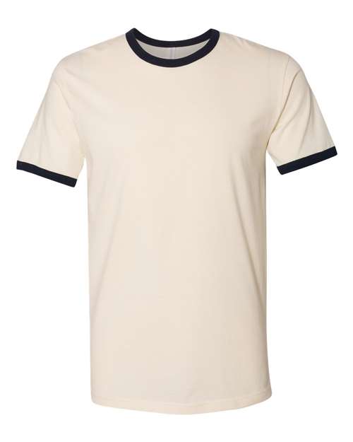 Next Level 3604 - Unisex Cotton Ringer T-Shirt - Natural/ Midnight Navy