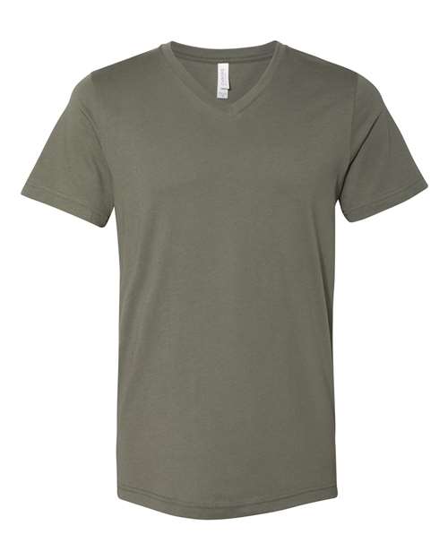 BELLA + CANVAS 3005 - Unisex Jersey V-Neck Tee - Military Green