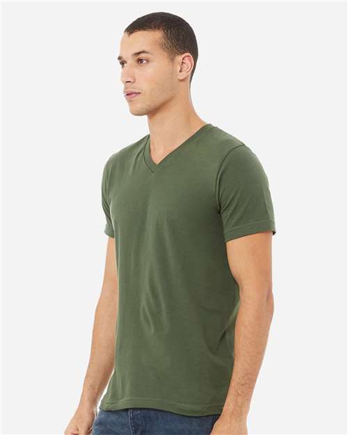 BELLA + CANVAS 3005 - Unisex Jersey V-Neck Tee - Military Green
