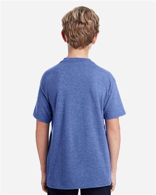 Gildan 8000B - Youth DryBlend T-Shirt - Heather Deep Royal