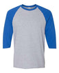 Gildan 5700 - Unisex Heavy CottonTM Raglan Three-Quarter Sleeve T-Shirt - Sport Grey/ Royal