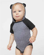 Rabbit Skins 4417 - Infant Fine Jersey Raglan Bodysuit with Hood & Ears