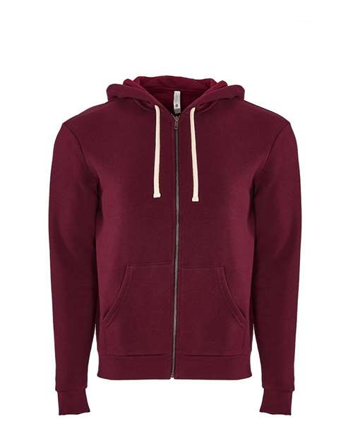 Next Level 9602 - Unisex Santa Barbara Full-Zip Hoodie Sweatshirt - Cardinal