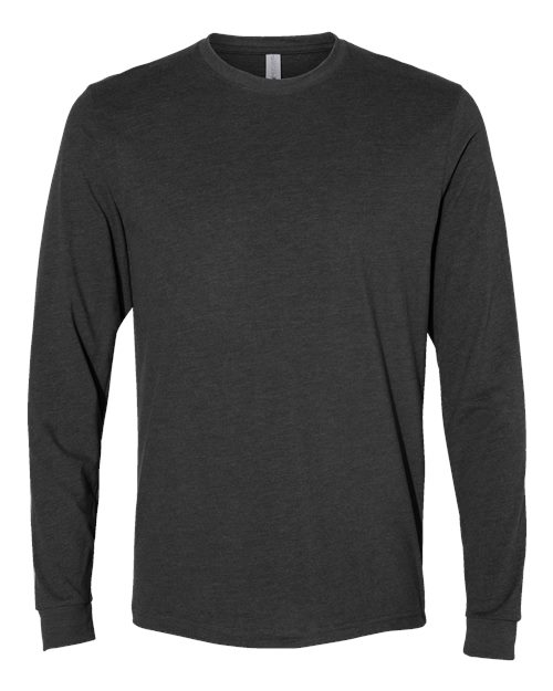 Next Level 6411 - Unisex Sueded Long Sleeve T-Shirt - Heather Charcoal