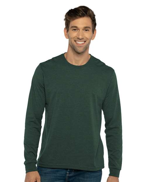 Next Level 6411 - Unisex Sueded Long Sleeve T-Shirt - Heather Forest Green