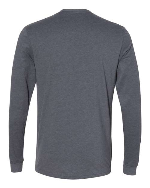 Next Level 6411 - Unisex Sueded Long Sleeve T-Shirt - Heather Metal