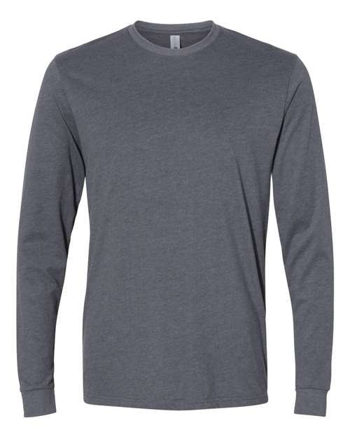 Next Level 6411 - Unisex Sueded Long Sleeve T-Shirt - Heather Metal