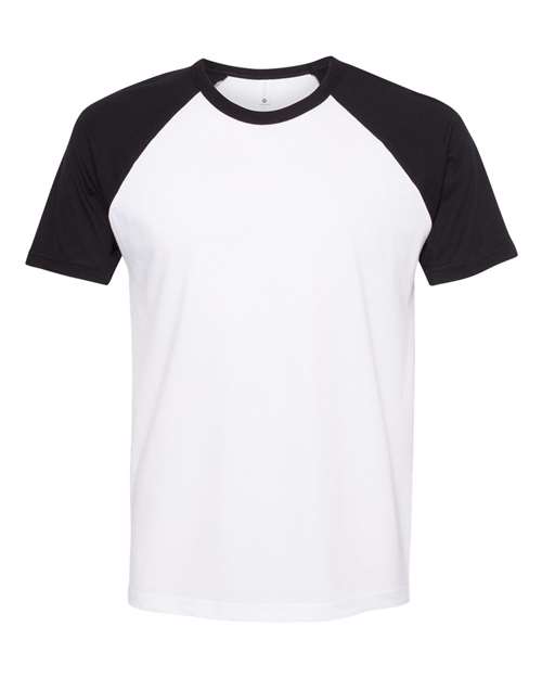 Next Level 3650 - Unisex Cotton Raglan T-Shirt - Black/ White