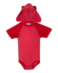 Rabbit Skins 4417 - Infant Fine Jersey Raglan Bodysuit with Hood & Ears