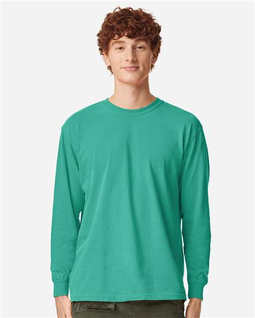 Comfort Colors 6014 - Unisex Garment-Dyed Heavyweight Long Sleeve T-Shirt - Island Green