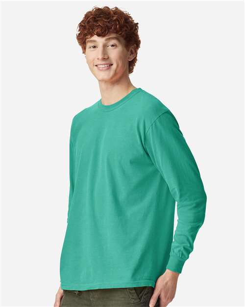 Comfort Colors 6014 - Unisex Garment-Dyed Heavyweight Long Sleeve T-Shirt - Island Green