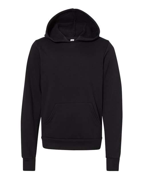 BELLA + CANVAS 3719Y - Youth Sponge Fleece Hoodie Sweatshirt - Black