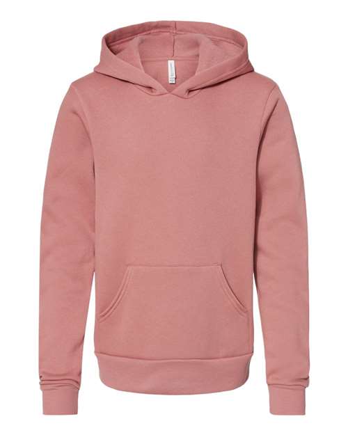 BELLA + CANVAS 3719Y - Youth Sponge Fleece Hoodie Sweatshirt - Mauve