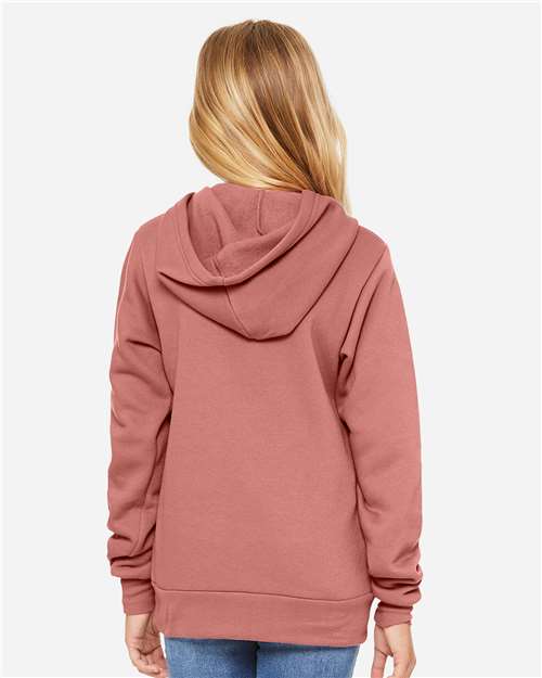 BELLA + CANVAS 3719Y - Youth Sponge Fleece Hoodie Sweatshirt - Mauve