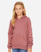 BELLA + CANVAS 3719Y - Youth Sponge Fleece Hoodie Sweatshirt - Mauve