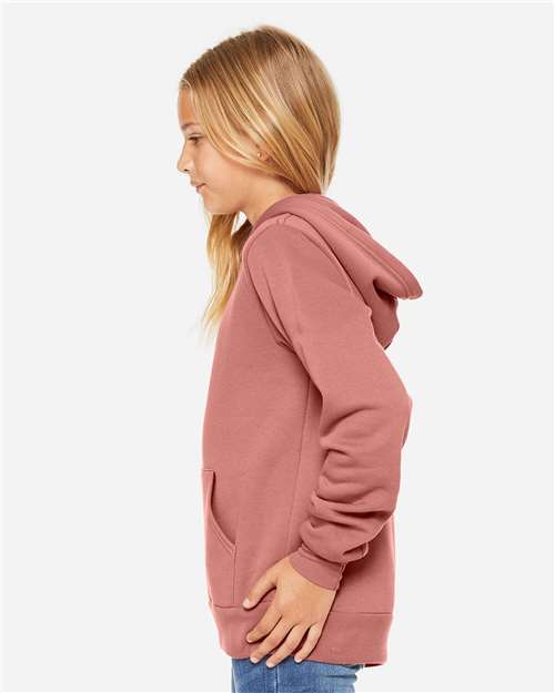 BELLA + CANVAS 3719Y - Youth Sponge Fleece Hoodie Sweatshirt - Mauve