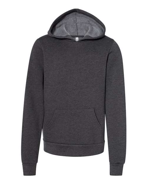 BELLA + CANVAS 3719Y - Youth Sponge Fleece Hoodie Sweatshirt - Dark Grey Heather
